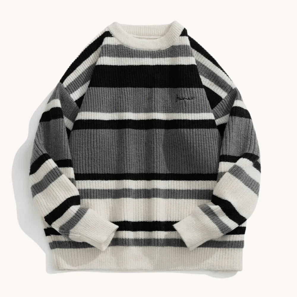 Men Stripe Knitwear Sweater