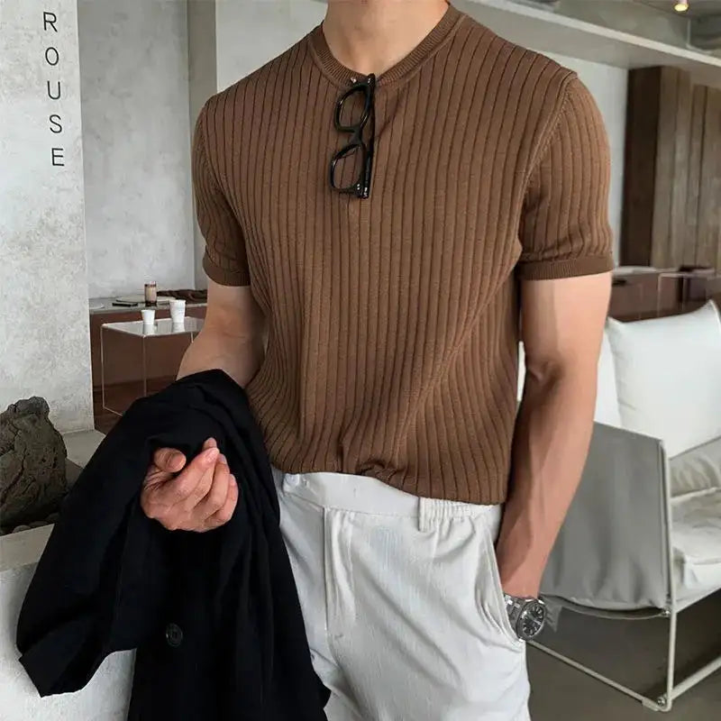 Giorgio Ribbed Men Knit Tee