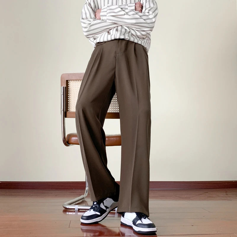 Korean Style Men Loose Fit Dress Pants