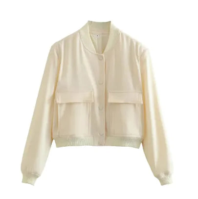 Loose Casual Bomber Jacket for Woman