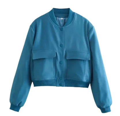 Loose Casual Bomber Jacket for Woman