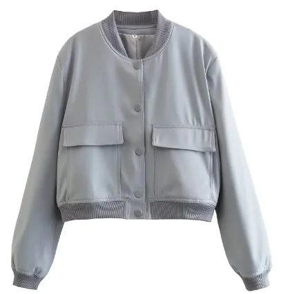 Loose Casual Bomber Jacket for Woman