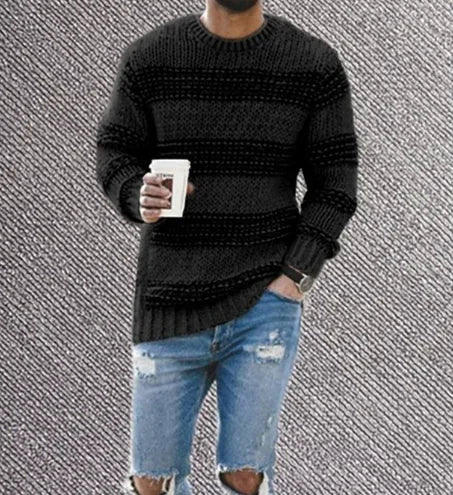 Men's Striped Knit Pullover