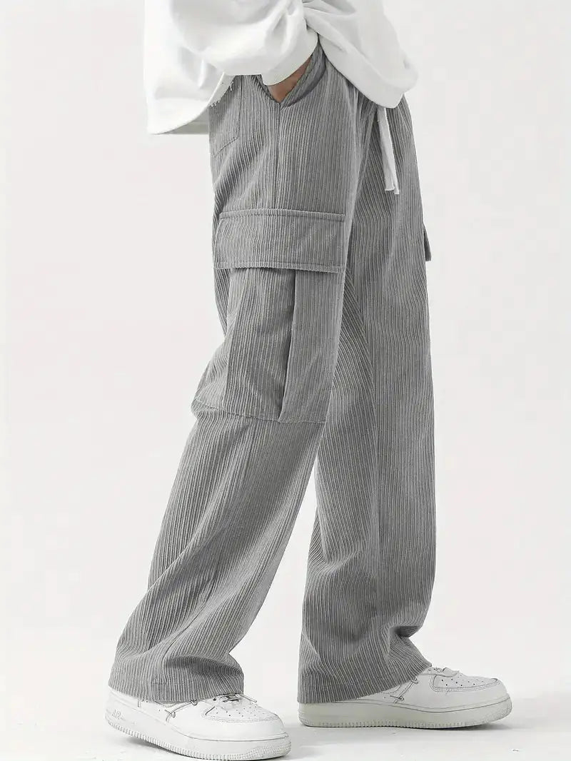 Corduroy Men Cargo Pants