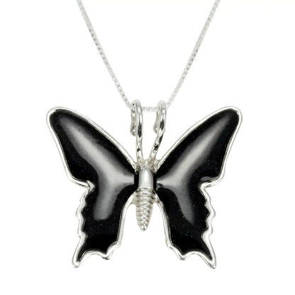 Elegant Woman Silver Butterfly Necklace