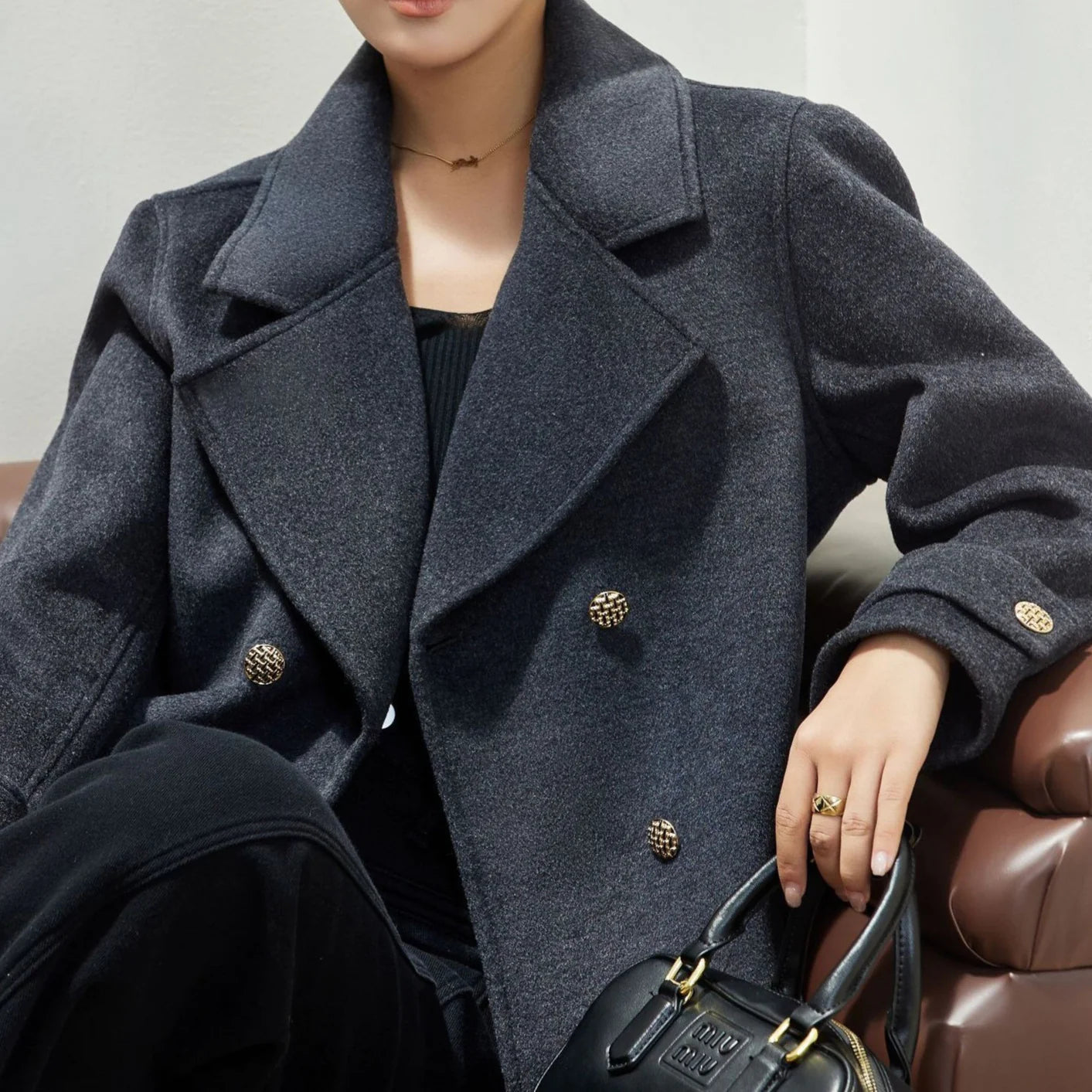 Elegant Woman Slim Winter Wool Coat