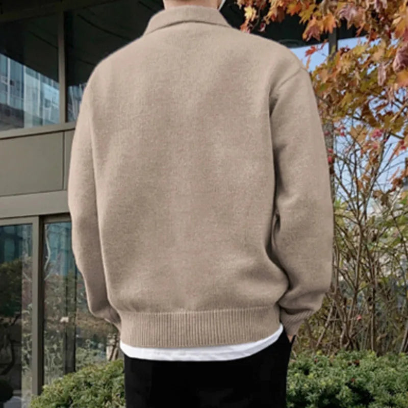 Men Korean Fashion Lapel Pullover