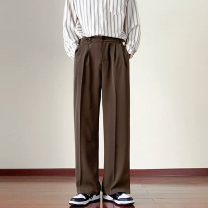 Korean Style Men Loose Fit Dress Pants