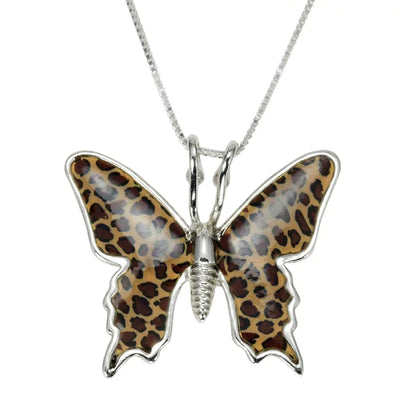 Elegant Woman Silver Butterfly Necklace